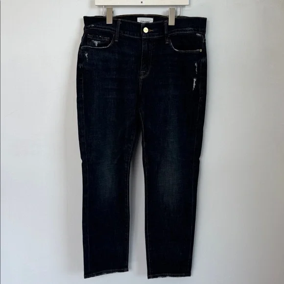 Frame Le Garcon Crop Relaxed Straight-Leg Jeans in Covant Size 29 - Picture 5 of 12